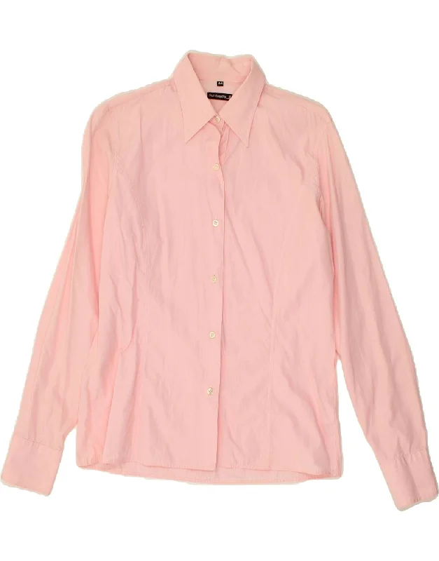 BEST COMPANY Womens Shirt IT 44 Medium Pink Cotton Cozy Linen Short Shirt