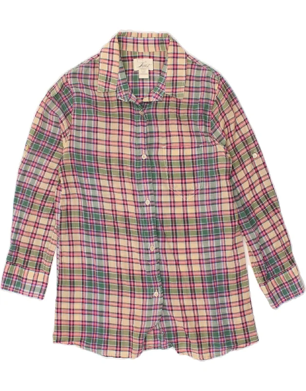 LEVI'S Womens Shirt UK 6 XS Multicoloured Check Comfortable Peplum Short Shirt