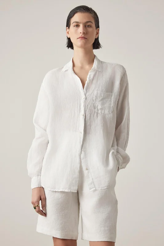 MULHOLLAND LINEN SHIRT Casual Slouchy Short Sleeve