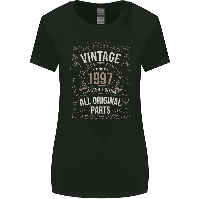 26th Birthday Limited Edition 1997 Womens Wider Cut T-Shirt Notch Collar Peter Pan Collar Cowl Neck