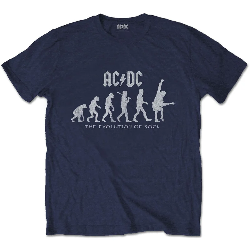 AC/DC | Official Band T-Shirt | Evolution of Rock Silk Blend Satin Velvet