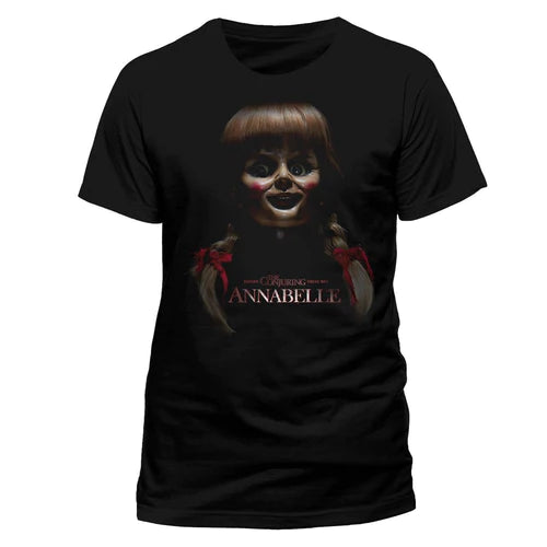 Annabelle Scary Face T-Shirt Adult Real Fur Shearling Chenille