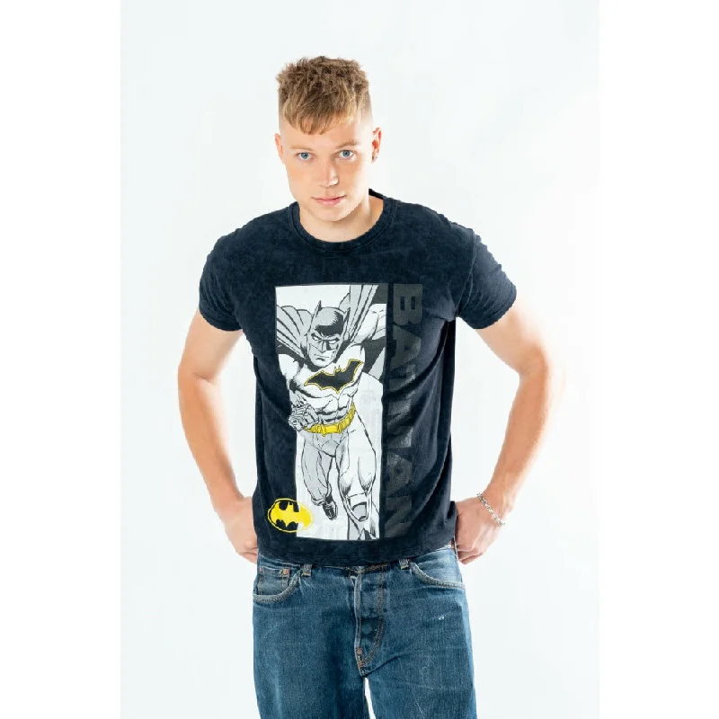 Batman Comic Acid Wash T-Shirt DC Adult Graphic T-Shirt Round Neck Polyester