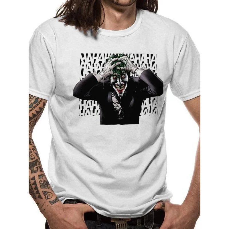 Batman Sinister Joker T-Shirt DC Adult Ribbed T-Shirt High Neck Heavyweight