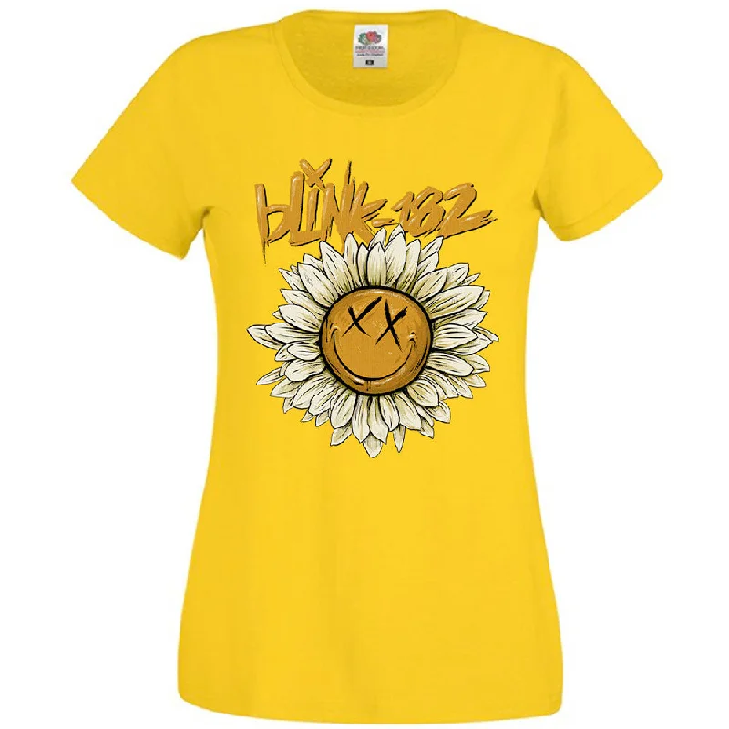 Blink-182 | Official Ladies Band T-Shirt | Sunflower Welt Pockets Slit Pockets