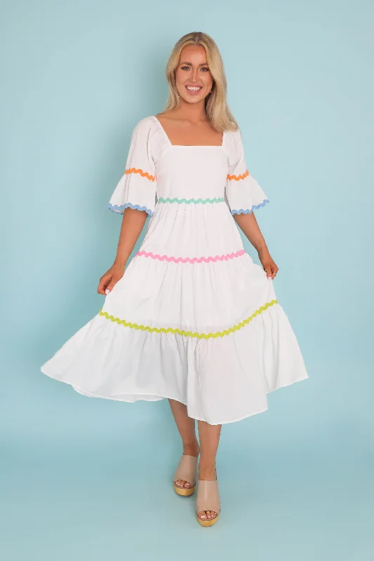 RESTOCK: Brighten Your Day Midi Dress Chic Off-Shoulder Midi Dress