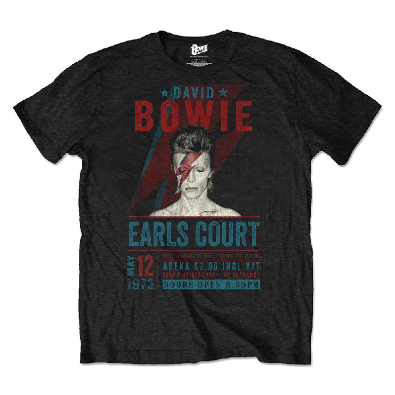 David Bowie Unisex Eco-T-Shirt: Earls Court '73 Satin Fabric Silk Fabric Chiffon Fabric