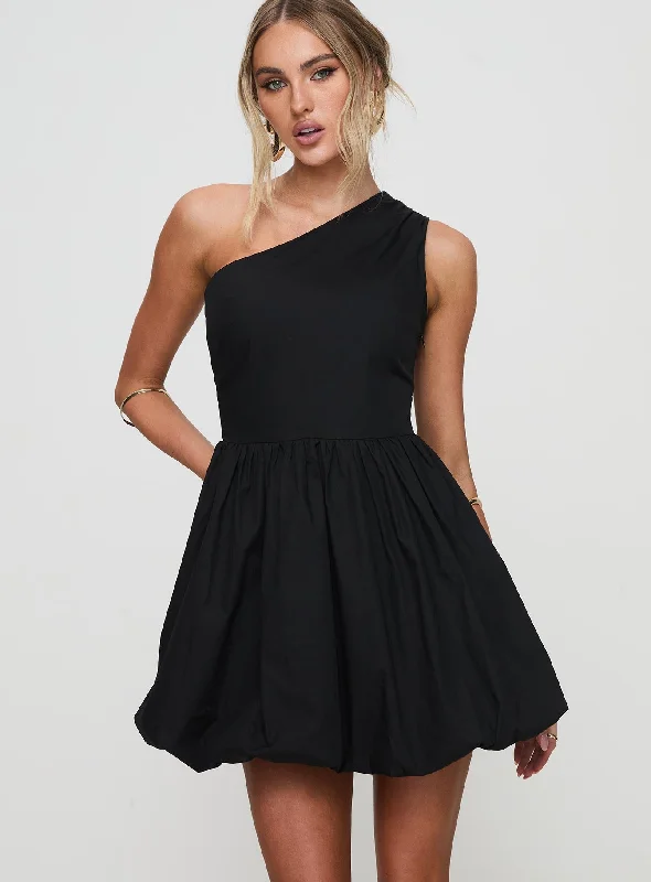 Debut Bubble Hem Mini Dress Black Cozy T-Shirt Mini Dress