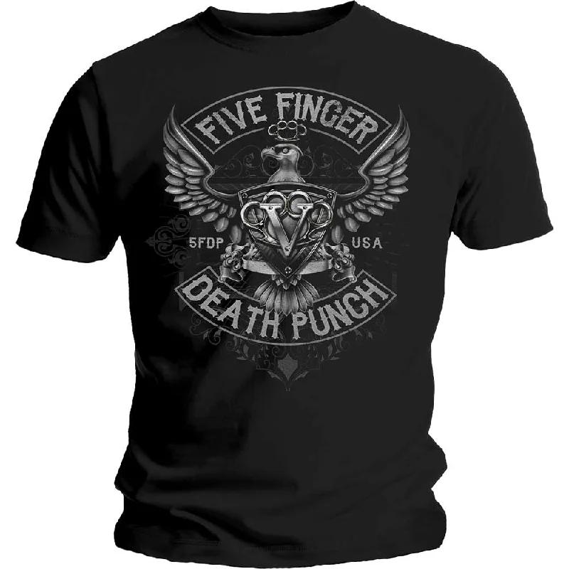 Five Finger Death Punch | Official Band T-Shirt | Howe Eagle Crest Layered Multi-layer Single Layer