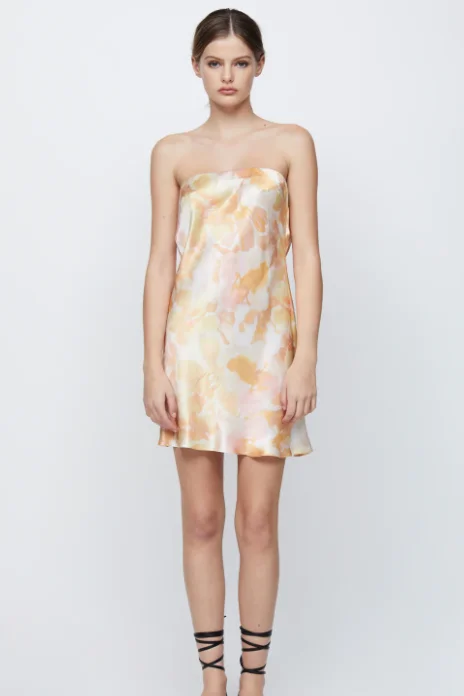 Floral Haze Indi Strapless Mini Dress Trendy Mini Dress with Belt