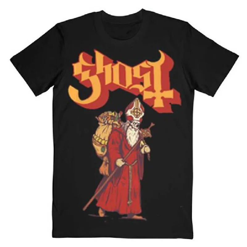 Ghost | Official Band T-Shirt | Greetings From Papa Noel Mesh Blend Leather Blend Suede Blend