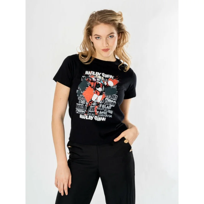 Harley Quinn Black Graffiti Unisex T-Shirt DC Adult Layered Multi-layer Single Layer