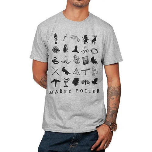 Harry Potter Icons Unisex T-Shirt Adult Graphic Embroidered Appliqued