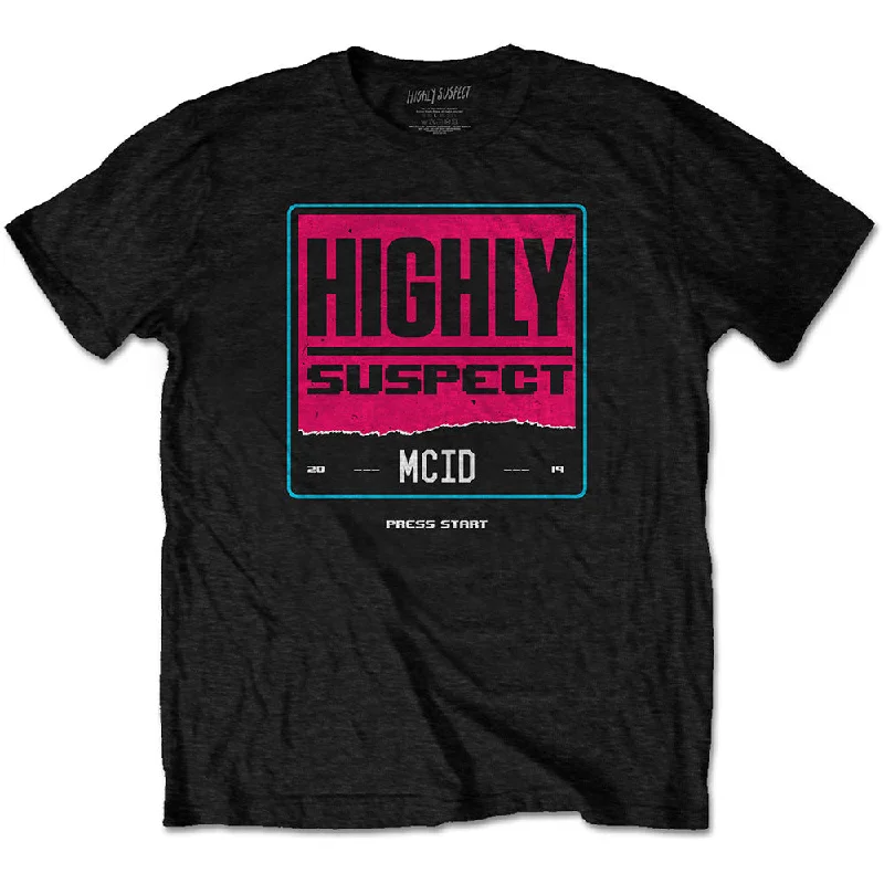 Highly Suspect | Official Band T-Shirt | Press Start Notch Collar Peter Pan Collar Cowl Neck