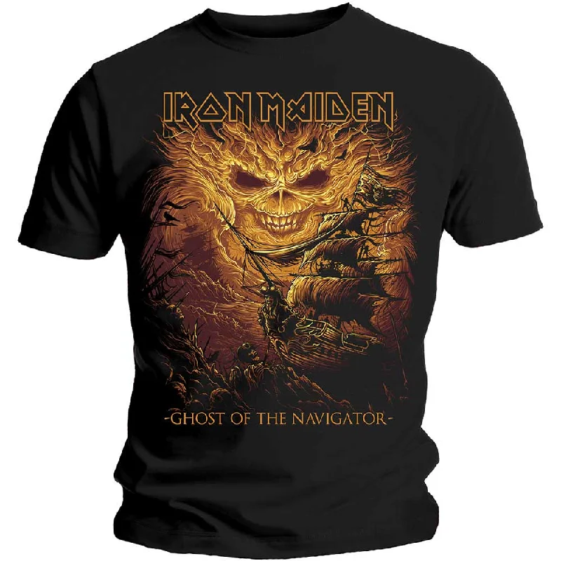 Iron Maiden | Official Band T-Shirt | Ghost of the Navigator Chenille Blend Fleece Blend Nylon Blend