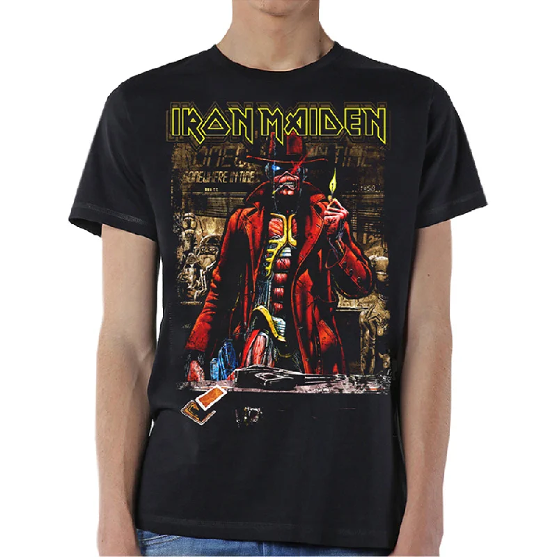 Iron Maiden | Official Band T-Shirt | Stranger Sepia Striped Floral Plaid