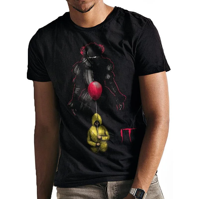 IT Lurking Clown Unisex T-Shirt Adult Thin T-Shirt Open Front Quick Dry