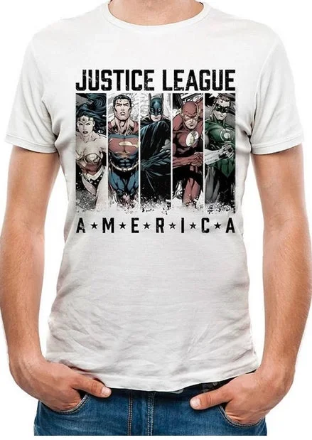 Justice League America T-Shirt DC Adult Mesh Fabric Canvas Fabric Denim Fabric