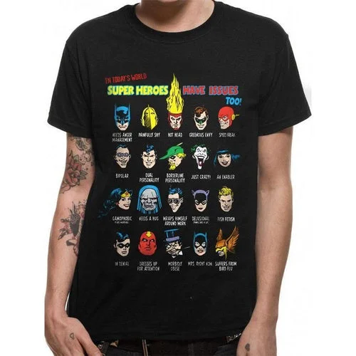 Justice League Superhero Issues Unisex T-Shirt DC Adult Spandex Blend Rayon Blend Denim Blend