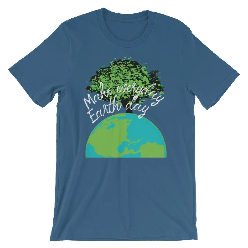 Make Everyday Earth Day T-Shirt Ribbed Striped Patterned