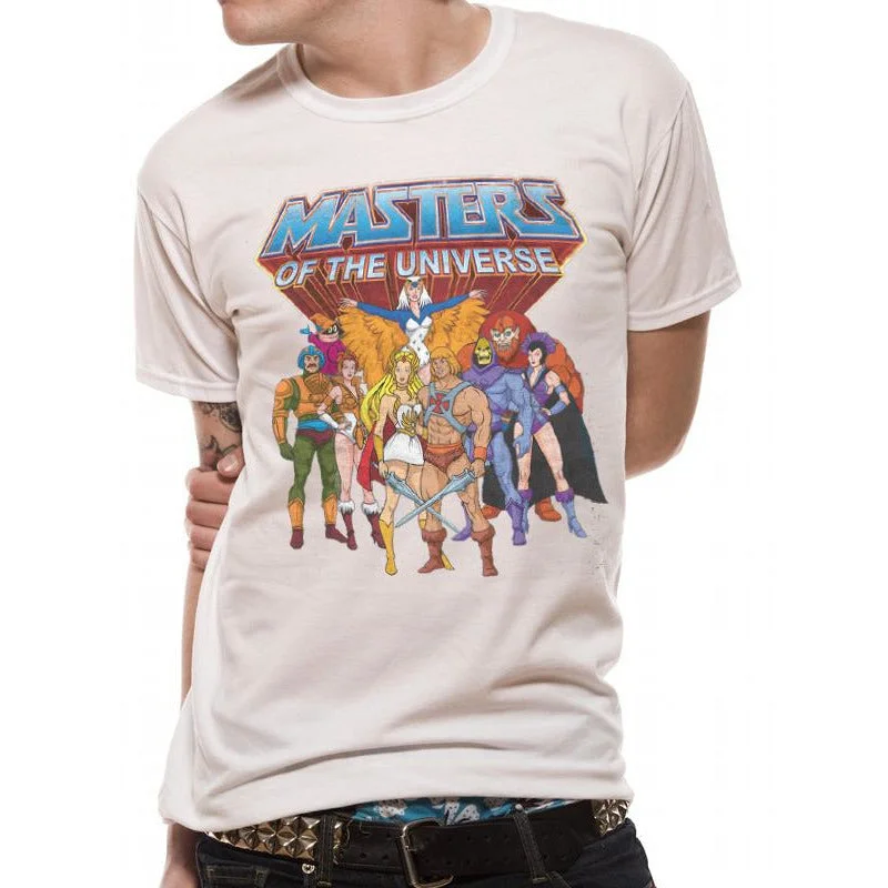 Masters of The Universe Group He-Man Retro 80s T-Shirt Adult Iron Safe Non-Iron Wrinkle Free