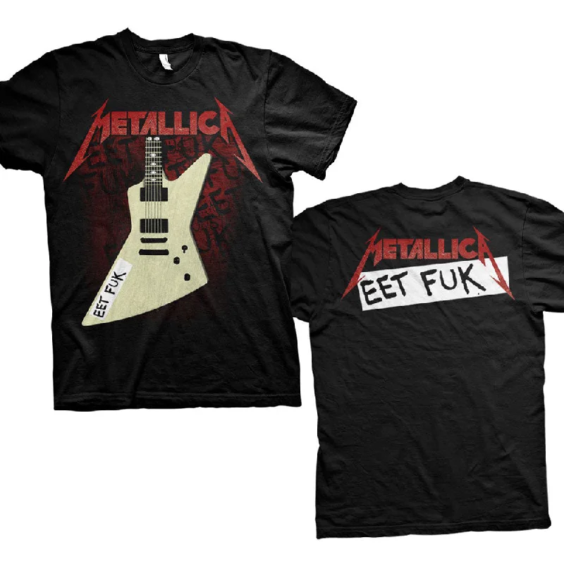 Metallica | Official Band T-Shirt | Eet Fuk (Back Print) Spandex Blend Rayon Blend Denim Blend