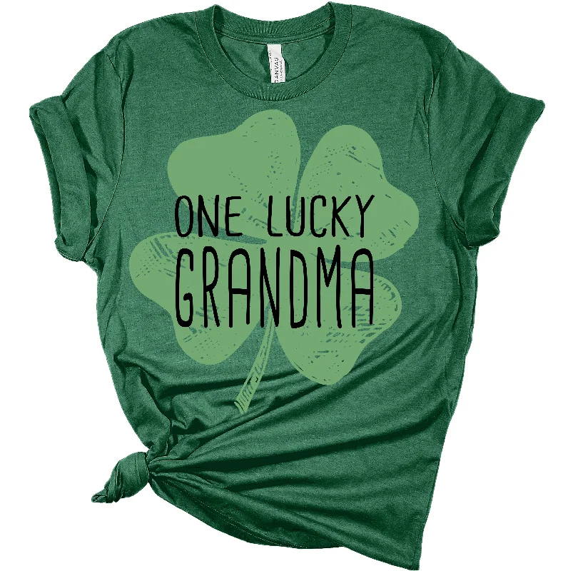 One Lucky Grandma St. Patrick's Day Women's T-Shirt Wool Fabric Cashmere Fabric Tweed Fabric