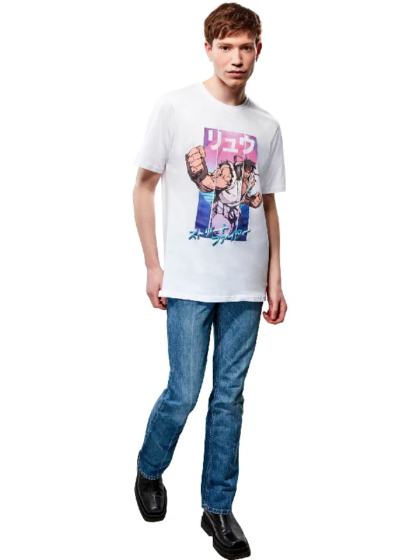 Street Fighter T-Shirt Asymmetrical Pockets Print