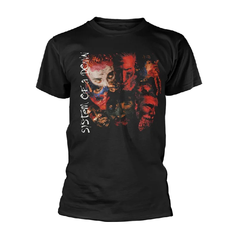 System Of A Down Unisex T-shirt: Painted Faces Front Pockets Side Pockets Patch Pockets