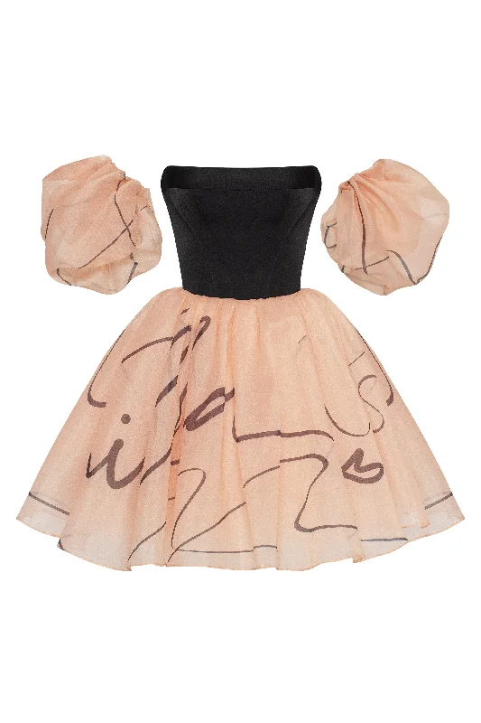 Puffy mini dress with Milla's signature, Xo Xo Comfortable Smocked Mini Dress