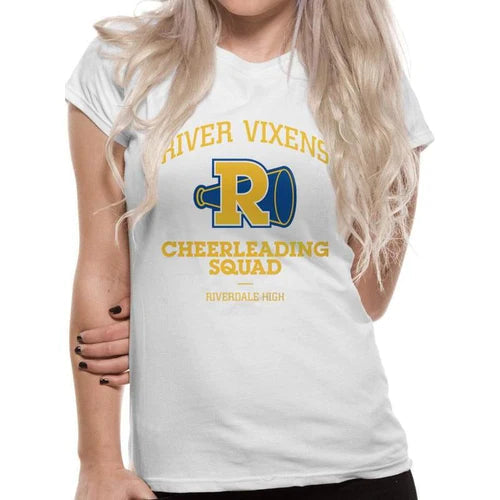 Riverdale Cheerleader Logo Fitted T-Shirt Adult Collared T-Shirt Boat Neck A-Line