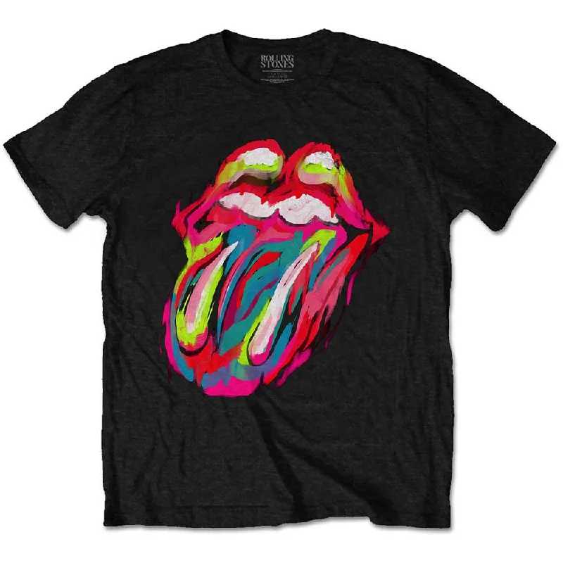 The Rolling Stones | Official Band T-Shirt | Sixty Brushstroke Tongue Machine Wash Dry Clean Hand Wash