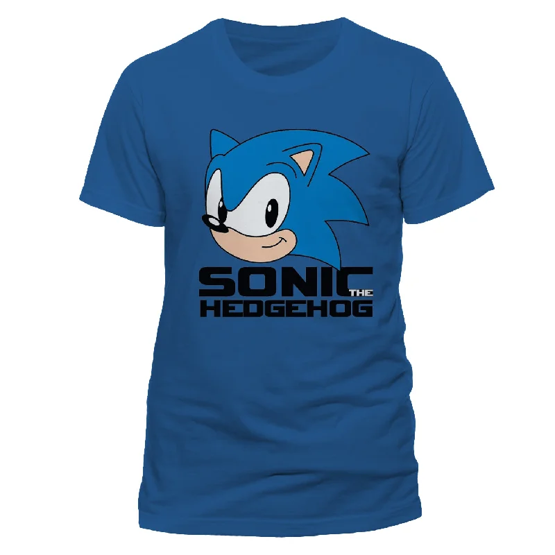 Sonic Classic Head Unisex T-Shirt The Hedgehog Sega Zippered Buttoned Snapped