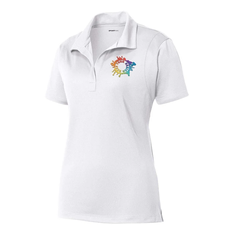 Sport Tek Ladies Micropique Sport-Wick 100% Polyester Polo T-Shirt Embroidery Sequined Glittery Shiny