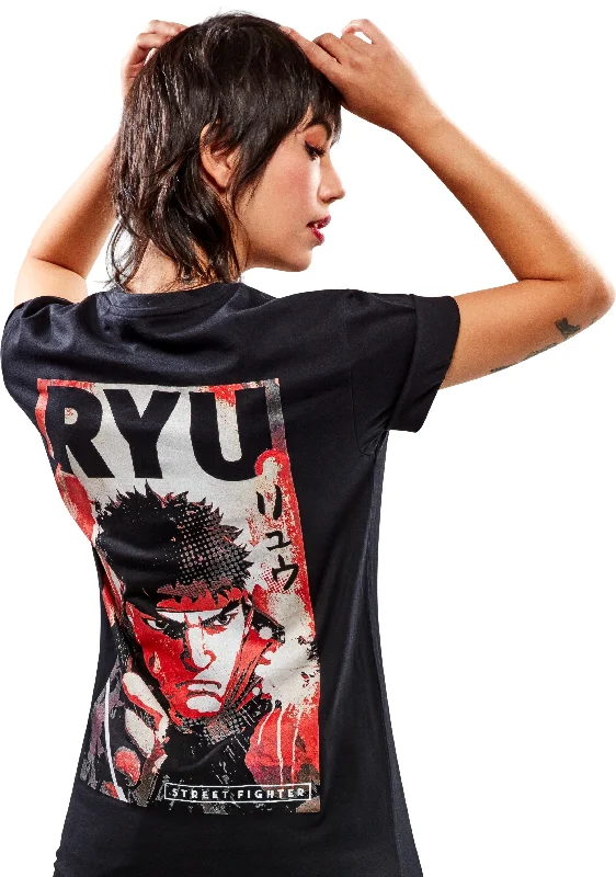 Street Fighter Ryu Reverse T-Shirt Unisex Chenille Fabric Brocade Fabric Lace Fabric