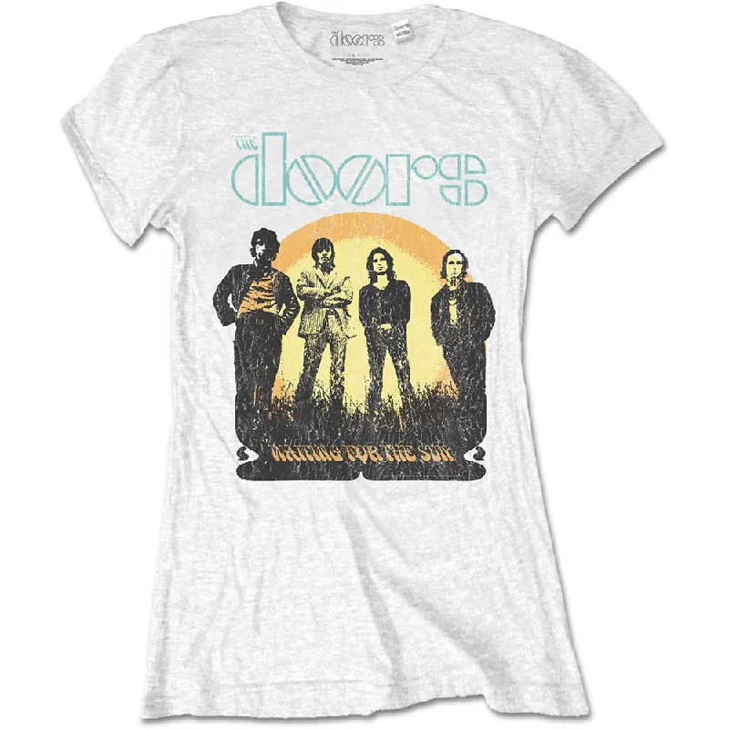 The Doors Ladies T-Shirt: Waiting for the Sun Graphic Embroidered Appliqued