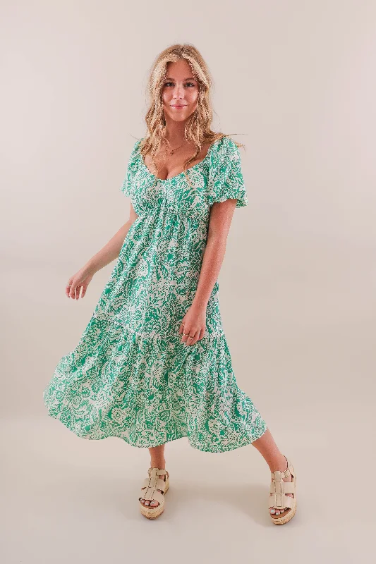 Think Happy Thoughts Midi Dress Trendy Fit-and-Flare Midi Dress