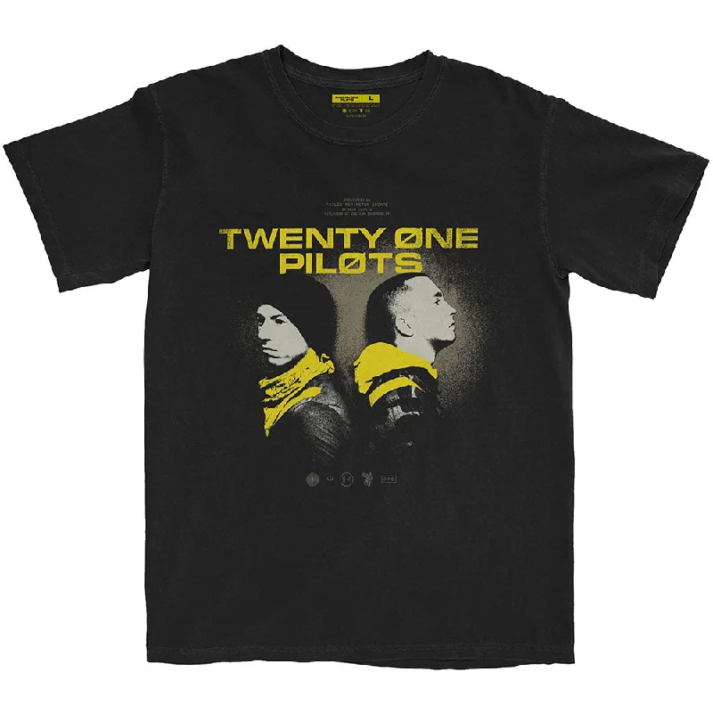 Twenty One Pilots | Official Band T-Shirt | Back To Back Print Jacquard Patchwork