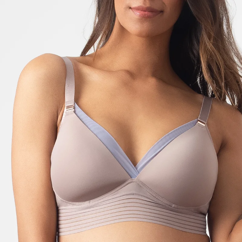 AMBITION TRIANGLE COSMETIC LILAC CONTOUR NURSING BRA - WIREFREE Multi-Way Bra Design