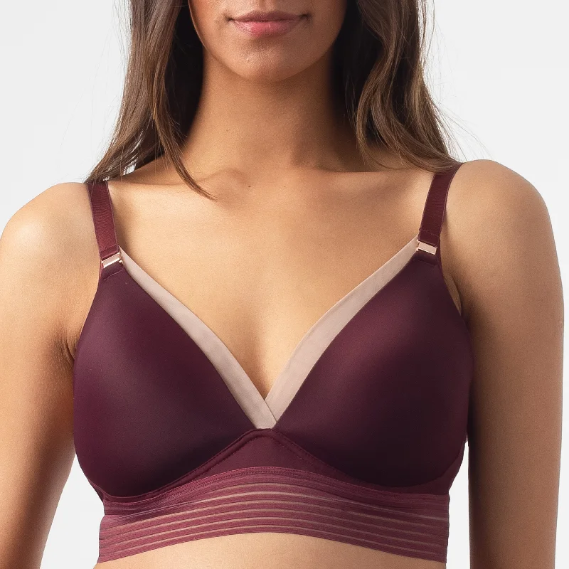 AMBITION TRIANGLE PLUM CONTOUR NURSING BRA - WIREFREE High Support Bra