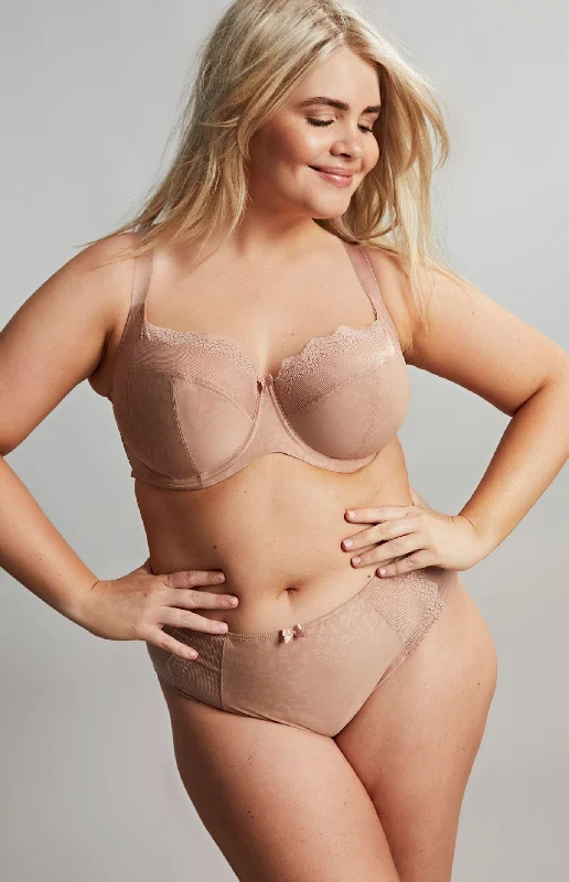 Esme Balcony Bra In Mocha Animal - Sculptresse Minimalist Wireless Bra