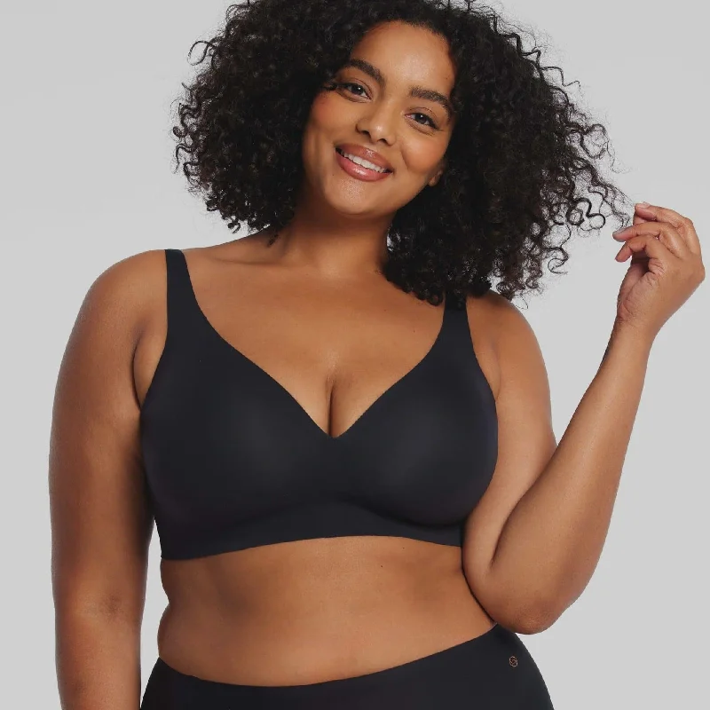 Evelyn & Bobbie Starlette Plunge Bra in Black Soft Stretch Bra