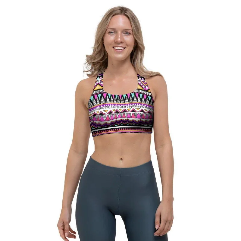 Native Aztec Sports Bra Full Coverage Bralette