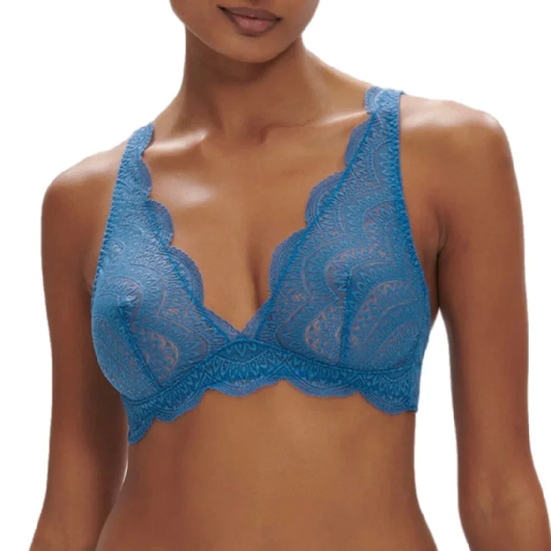 Simone Perele Karma Soft Cup Triangle Bra Myosotis Blue Adjustable Back Bra