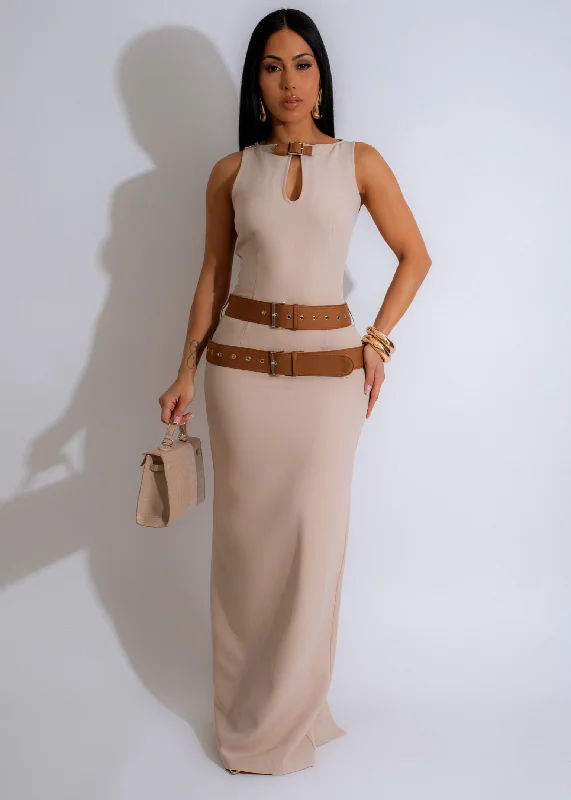 All That I Am  Maxi Dress Nude Classic Tulle Maxi Dress