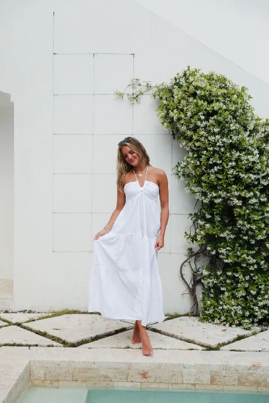 Brentwood Maxi Dress - White Trendy Maxi Dress with Lace