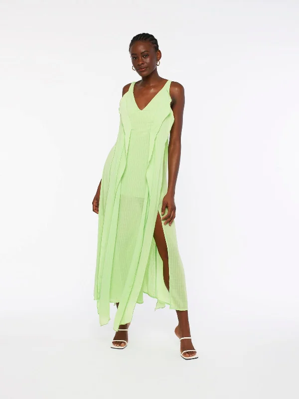 RICA maxi dress - lime Stylish Maxi Dress with Frills