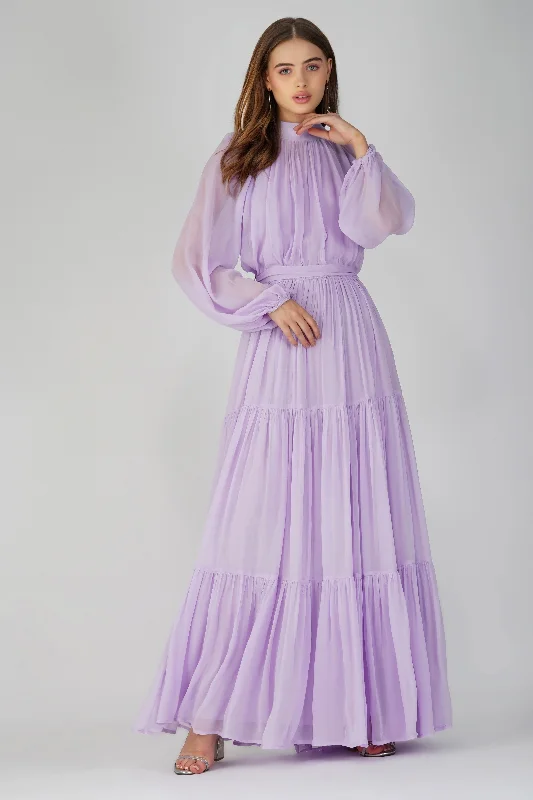 Rosetta Maxi Dress in Lilac Elegant Boho Maxi Dress