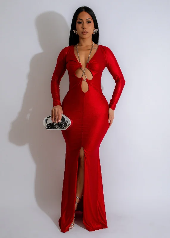 Scarlet Mirage Mesh Maxi Dress Red Classic Strapless Maxi Dress