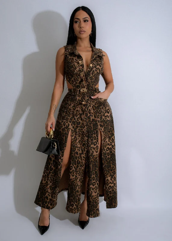 Sculpted Dream Maxi Dress Brown Cozy Maxi Dress with Slit